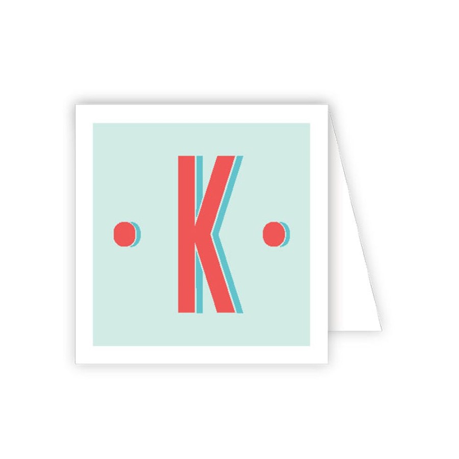 Monograms Rosanne Beck | Color Block Monogram K Enclosure Card