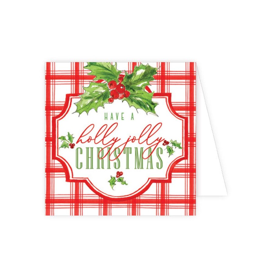 Seasonal Rosanne Beck | Have A Holly Jolly Christmas Red Plaid Enclosure Card