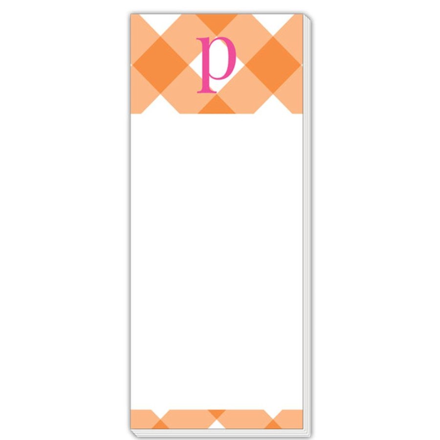 Monograms Rosanne Beck | Buffalo Check P Skinny Notepad