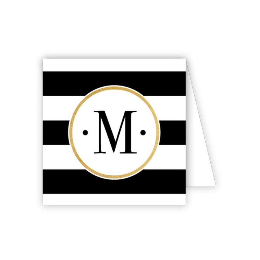 Monograms Rosanne Beck | Black Stripe M Enclosure Card