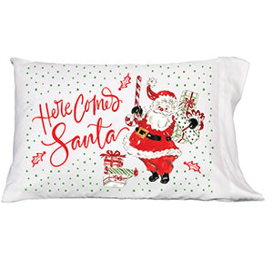 Invitations Rosanne Beck | Here Comes Santa Pillowcase