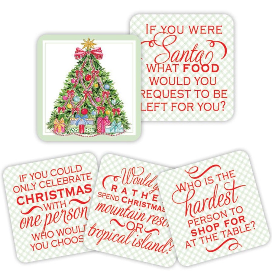 Seasonal Rosanne Beck | Traditional Christmas Tree Conversation Coasters