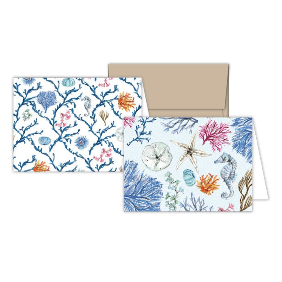 Notes & Pads Rosanne Beck | Coastal Blue Coral & Trellis Stationery Notes