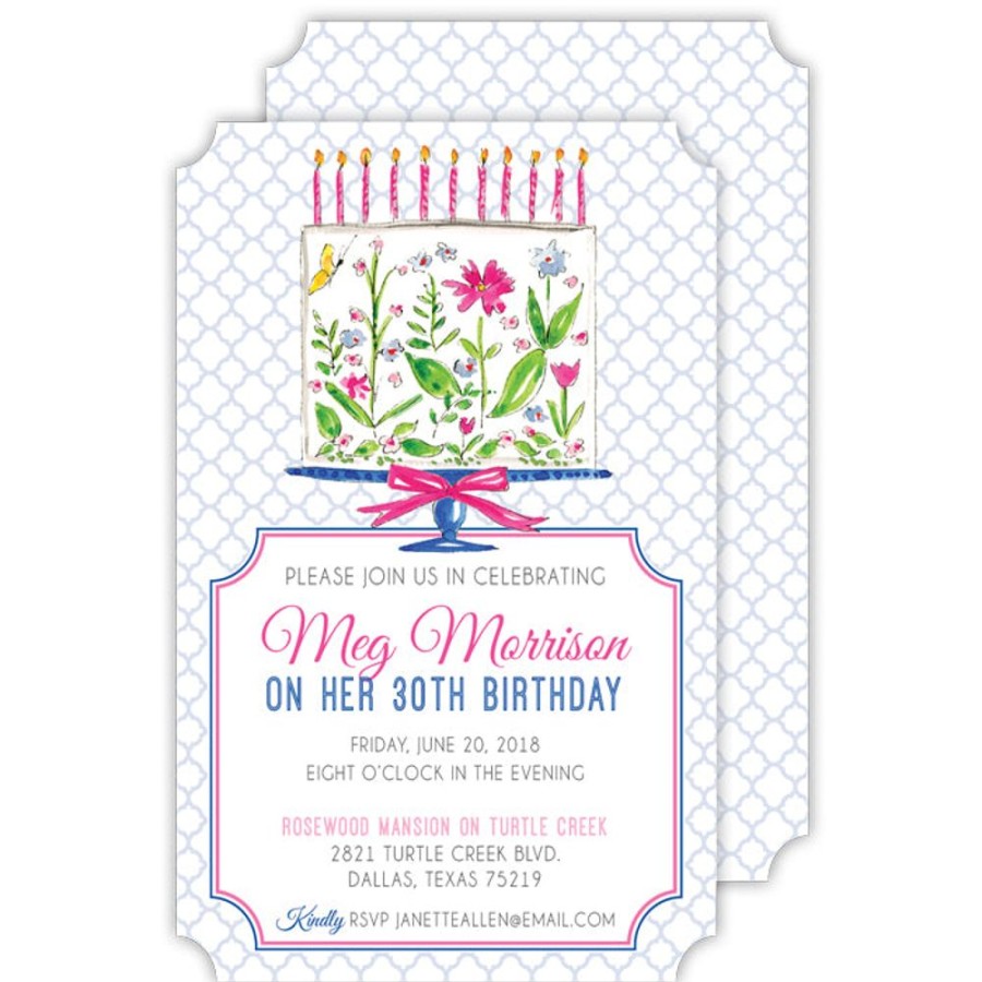 Invitations Rosanne Beck | Happy Birthday Cake With Candles Large Die-Cut Invitation