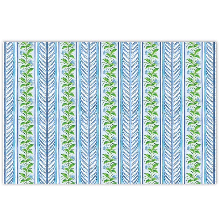 Home & Entertaining Rosanne Beck | Blue Hydrangea Stripe Placemats