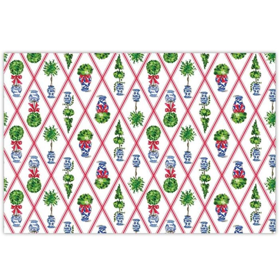 Invitations Rosanne Beck | Christmas Topiary Trellis Placemat