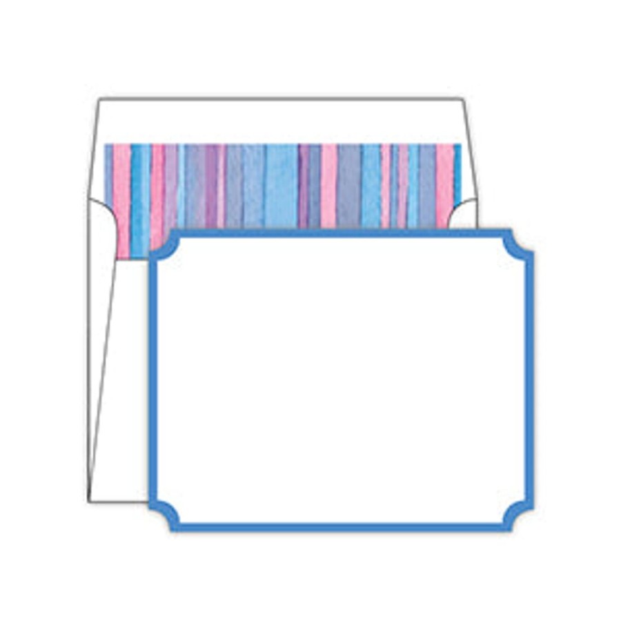 Notes & Pads Rosanne Beck | Watercolor Stripe Blue Die-Cut Social Set