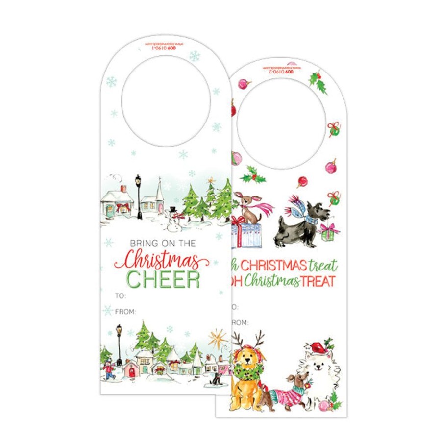 Seasonal Rosanne Beck | Christmas Dogs Wine Tags