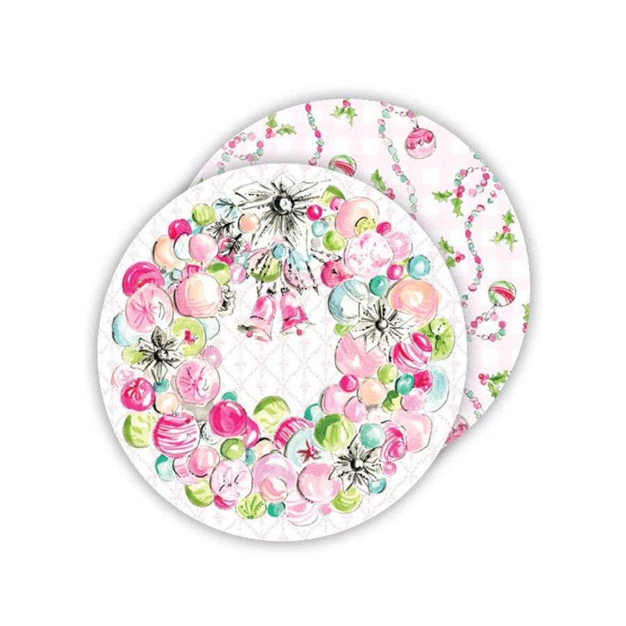 Seasonal Rosanne Beck | Vintage Ornament Wreath Paper Coasters