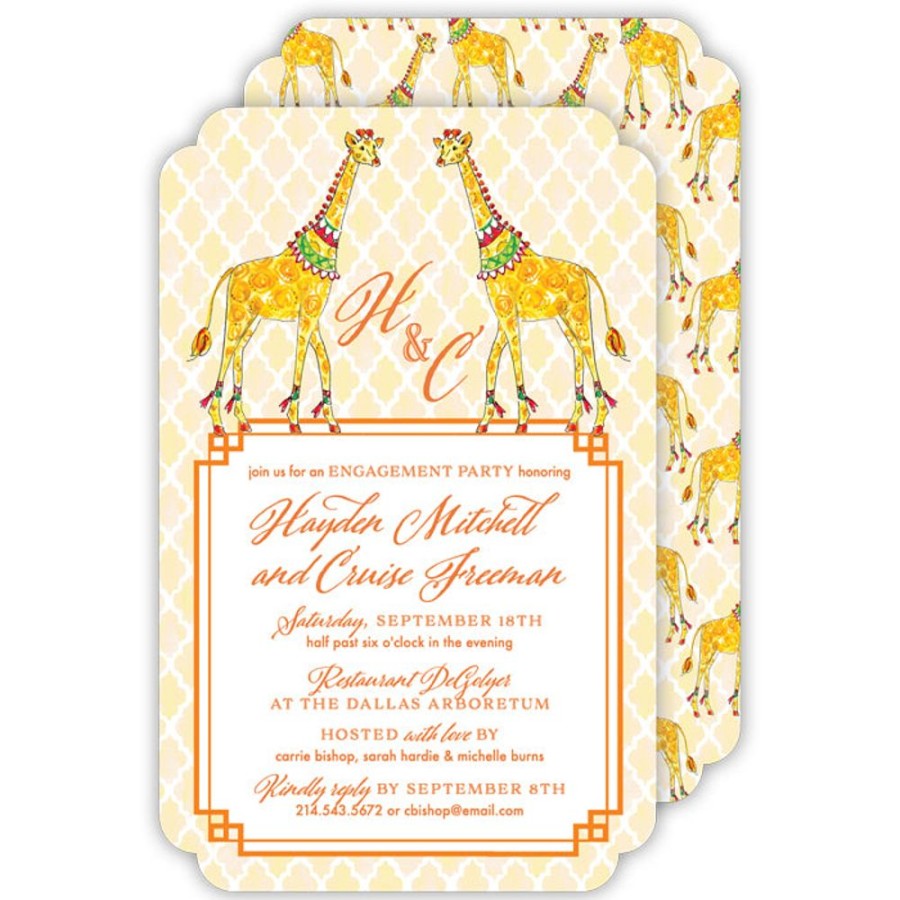 Invitations Rosanne Beck | Animal Duo Giraffe Large Die-Cut Invitation