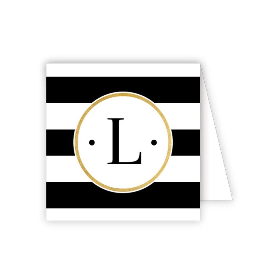 Monograms Rosanne Beck | Black Stripe L Enclosure Card