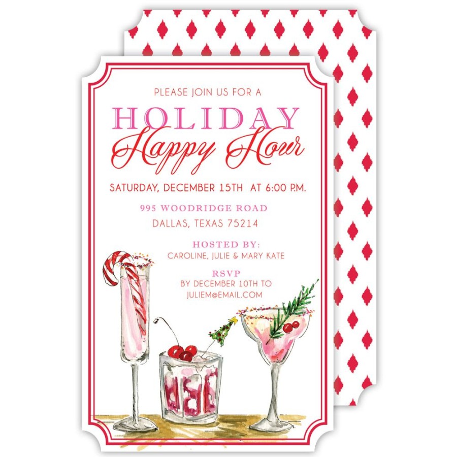 Seasonal Rosanne Beck | Holiday Cocktails Large Die-Cut Invitation