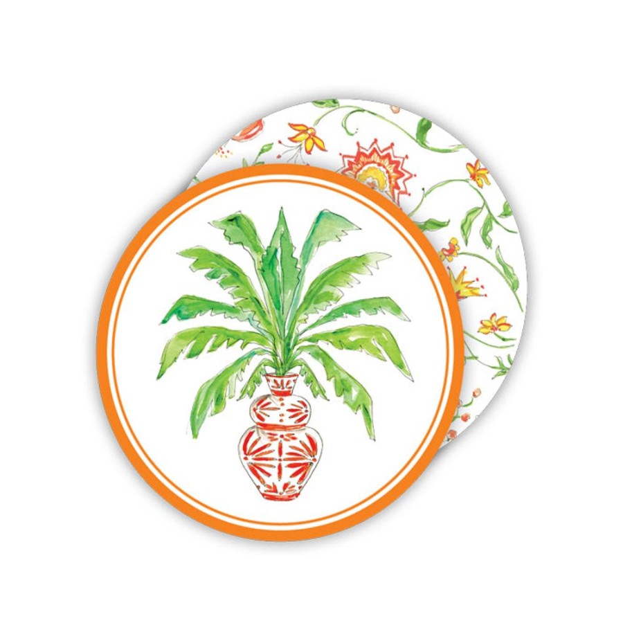 Home & Entertaining Rosanne Beck | Potted Palm Orange Paper Coasters