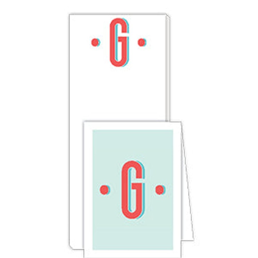 Monograms Rosanne Beck | Color Block Monogram G Notepad Note Set