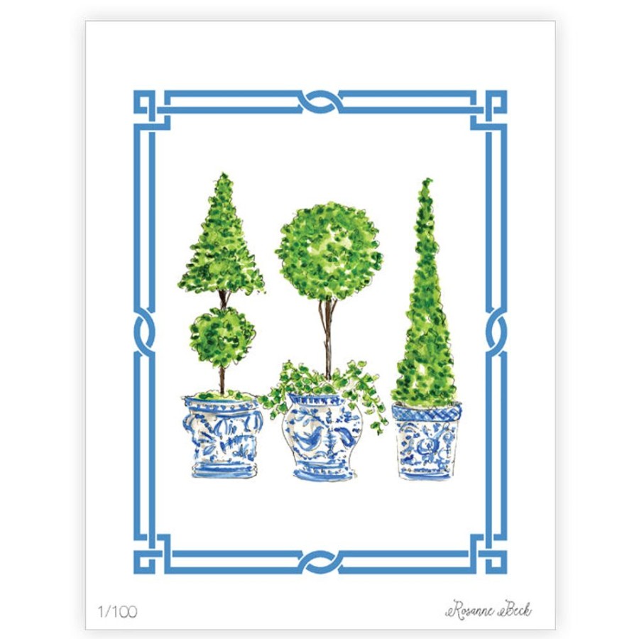 Home & Entertaining Rosanne Beck | Ivy Topiary Trio Watercolor Art Print