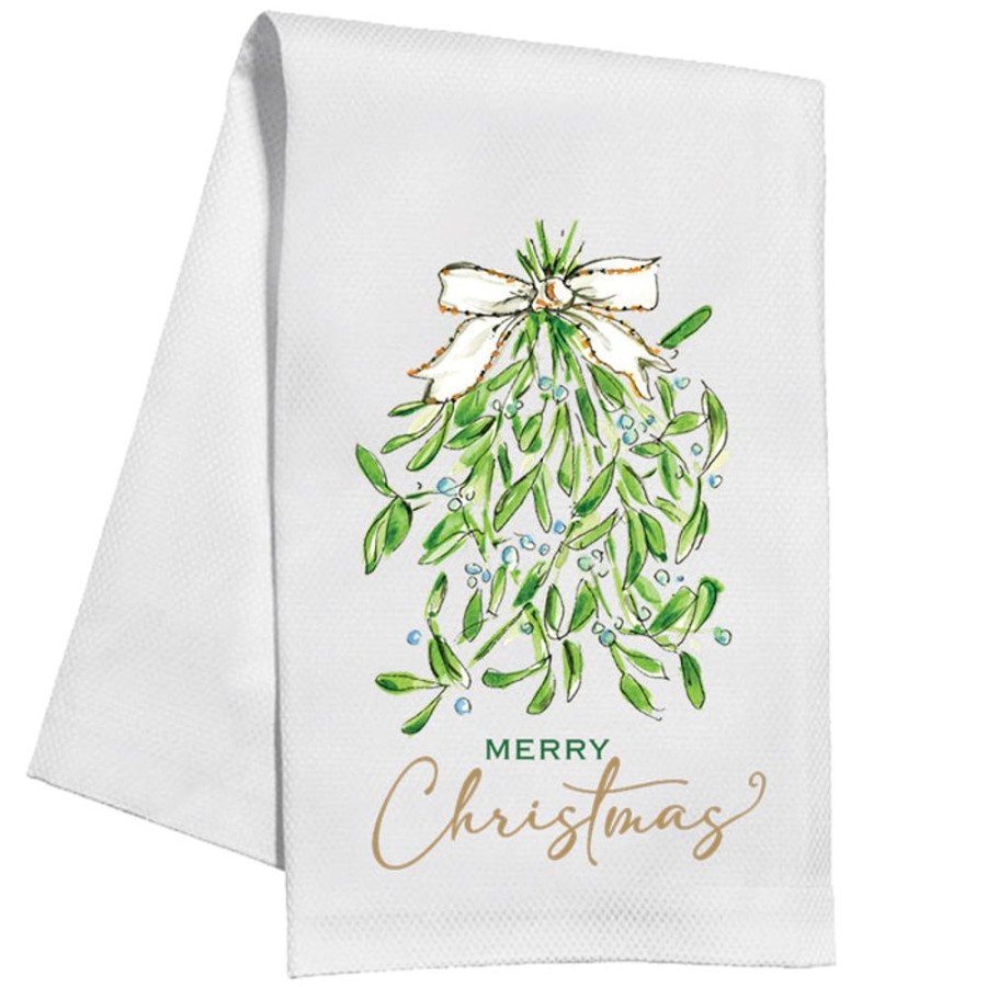 Seasonal Rosanne Beck | Merry Christmas Mistletoe Kitchen Towel