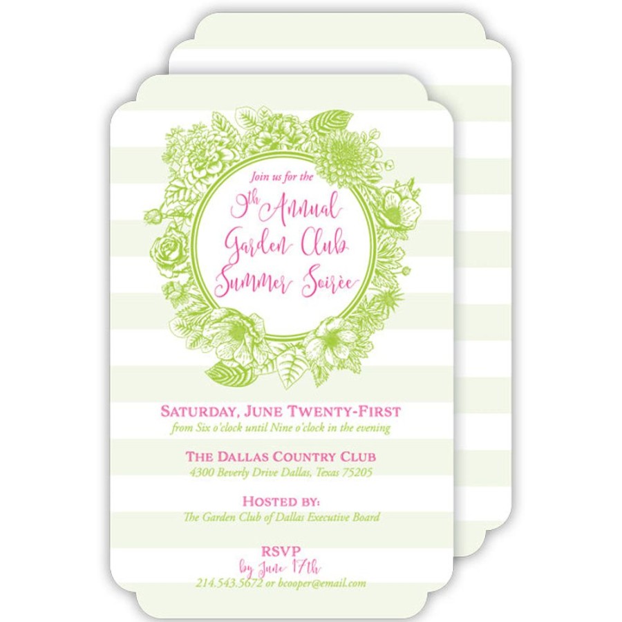 Invitations Rosanne Beck | Vintage Floral Green Large Die-Cut Invitation