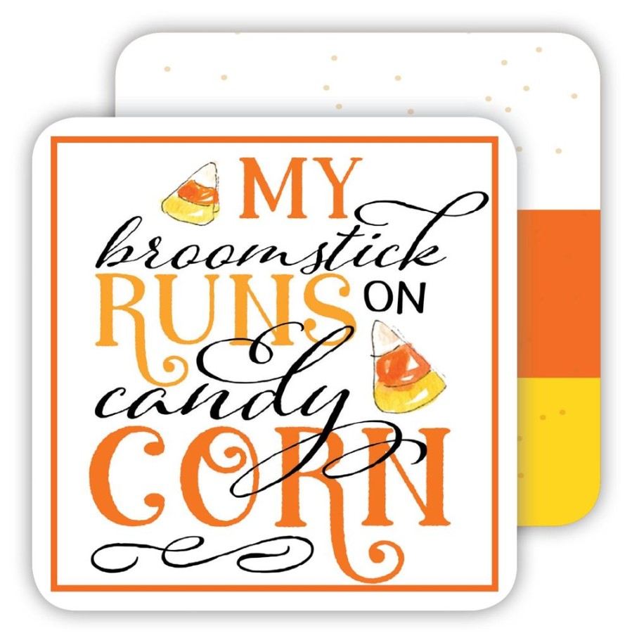 Home & Entertaining Rosanne Beck | My Broomstick Runs On Candy Corn Paper Coasters