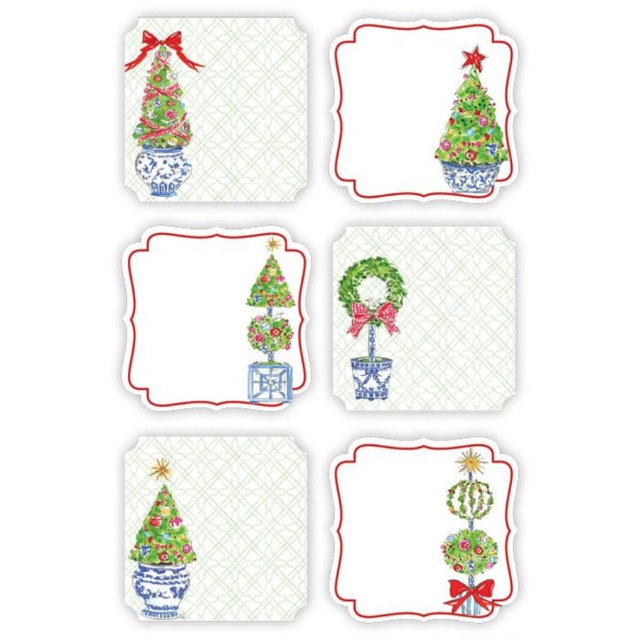 Seasonal Rosanne Beck | Handpainted Merry And Bright Topiaries Die-Cut Sticker Sheets