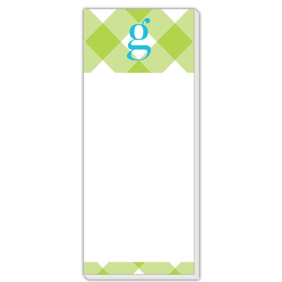 Monograms Rosanne Beck | Buffalo Check G Skinny Notepad