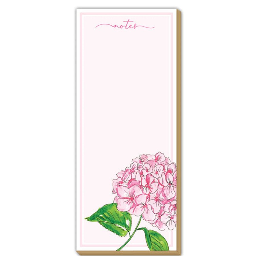 Notes & Pads Rosanne Beck | Single Pink Hydrangea Luxe Skinny Pad