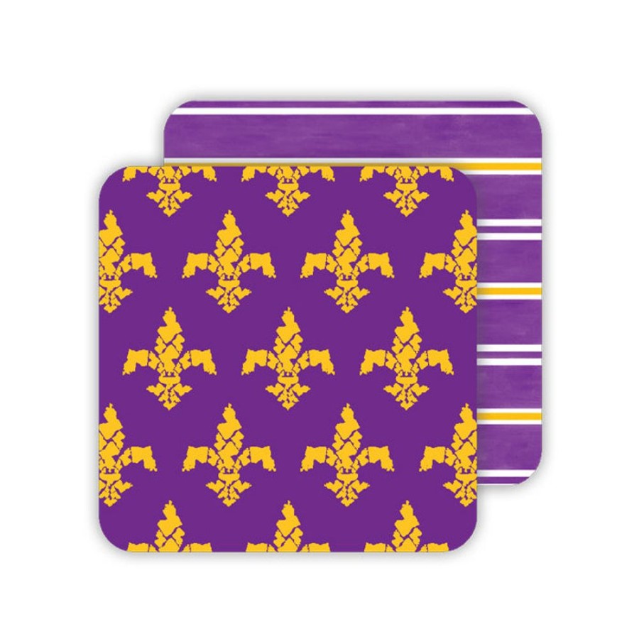 Seasonal Rosanne Beck | Honey+Hank Fleur De Lis Paper Coasters