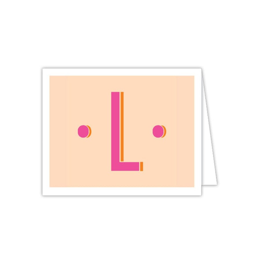 Monograms Rosanne Beck | Color Block Monogram L Folded Note