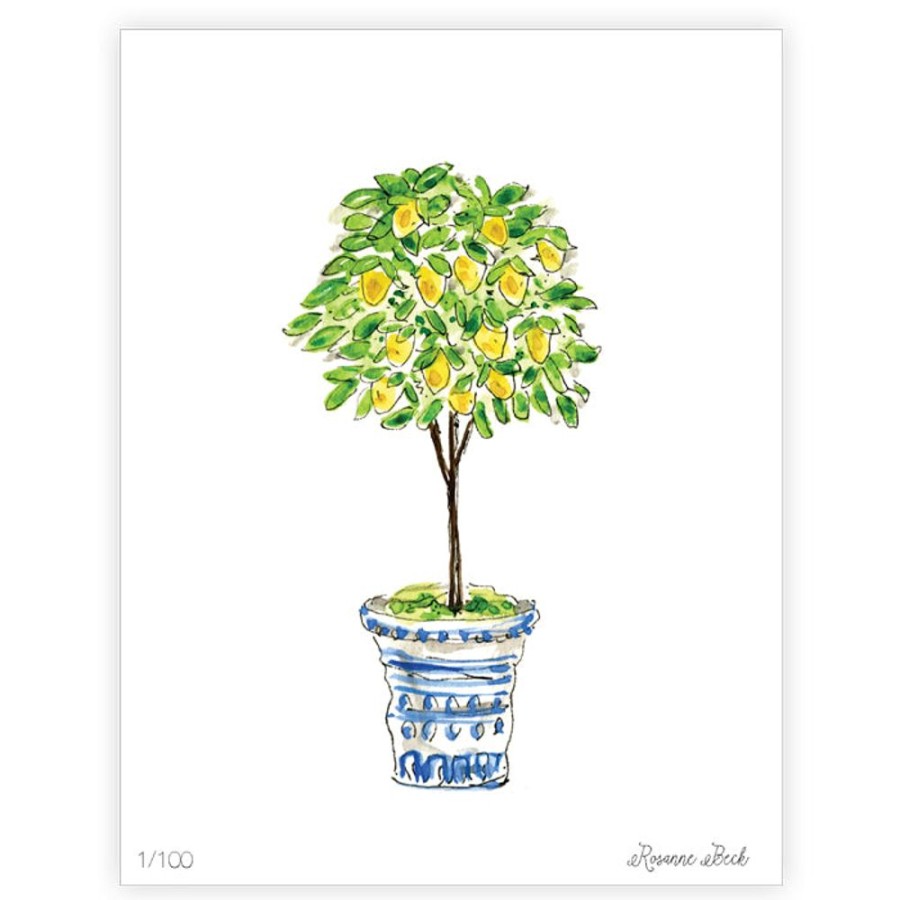 Home & Entertaining Rosanne Beck | Lemon Tree Topiary Watercolor Art Print