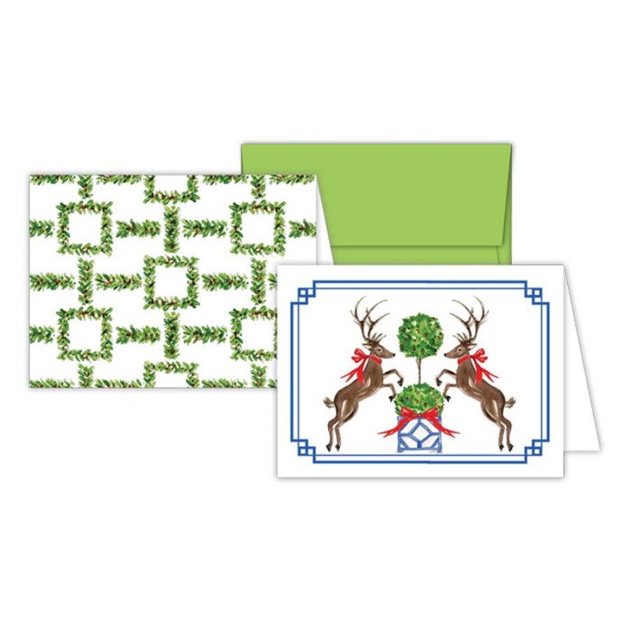 Seasonal Rosanne Beck | Holiday Reindeer-Holiday Lattice Stationery Notes