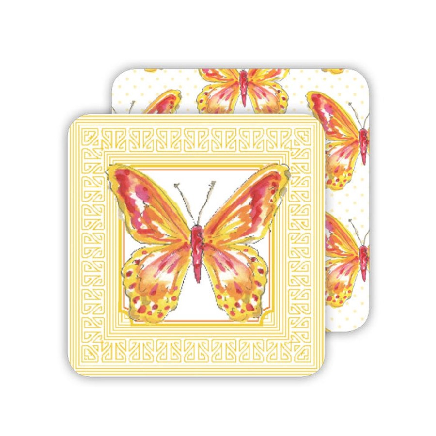 Home & Entertaining Rosanne Beck | Handpainted Butterflies Paper Coasters