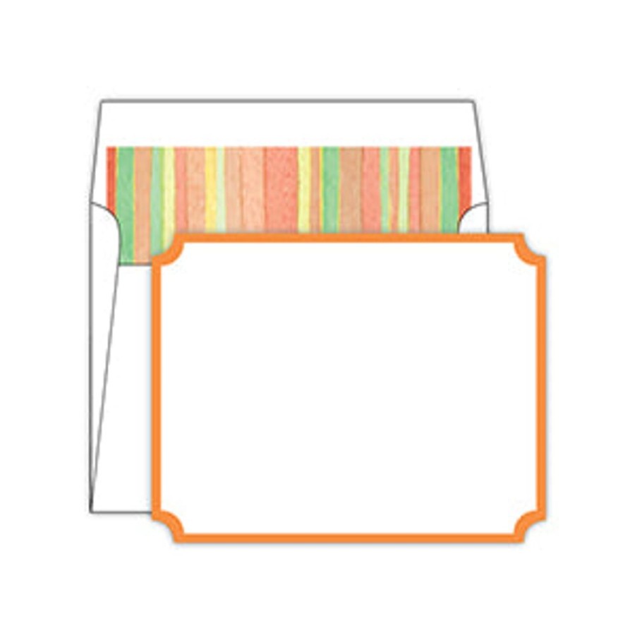 Notes & Pads Rosanne Beck | Watercolor Stripe Coral Die-Cut Social Set