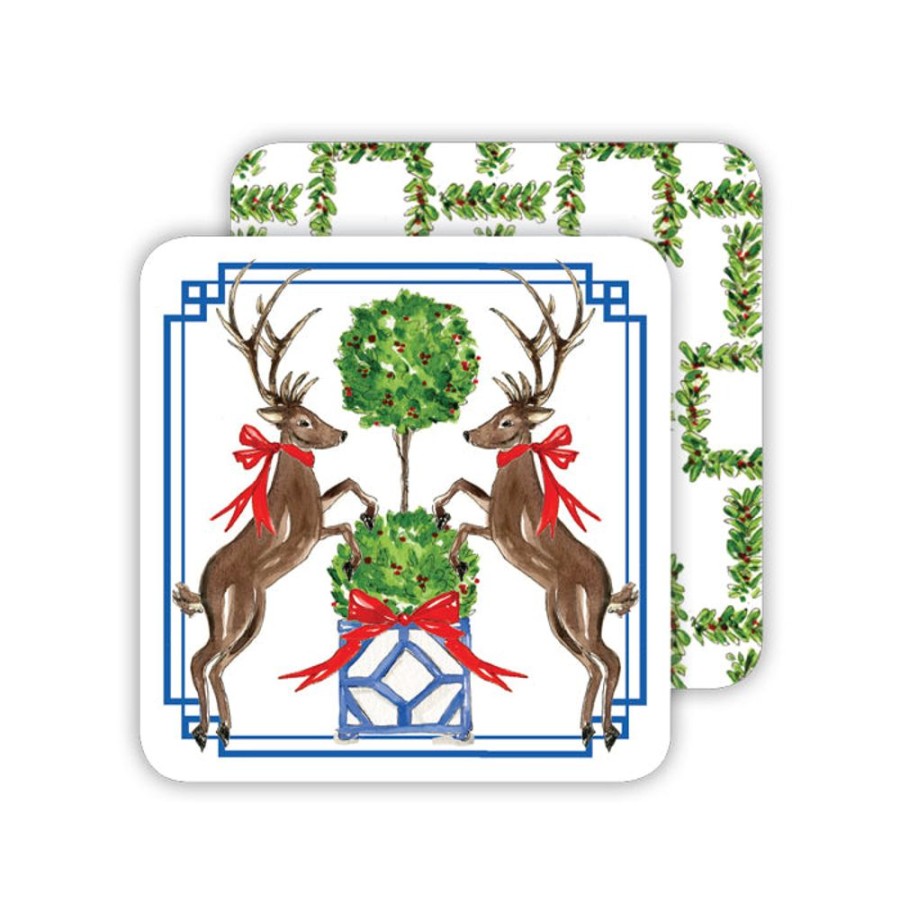 Seasonal Rosanne Beck | Christmas Animal Duo Paper Coasters