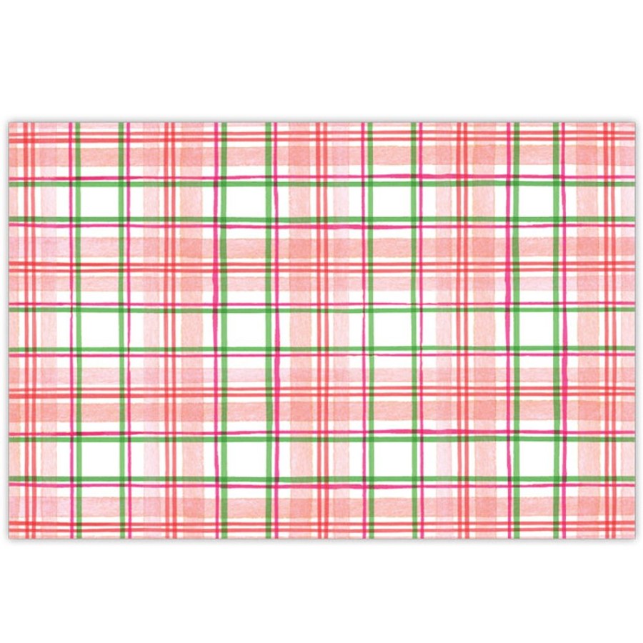 Invitations Rosanne Beck | Red Yellow And Green Pastel Plaid Placemat