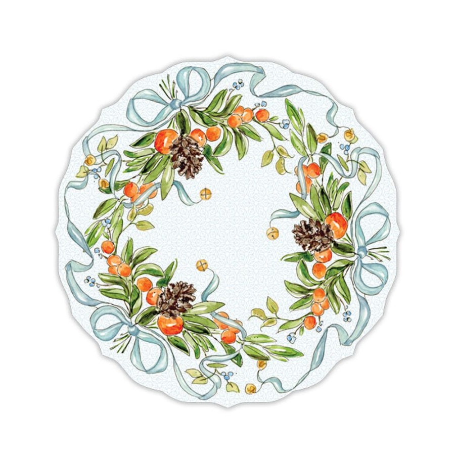 Seasonal Rosanne Beck | Christmas Citrus Wreath Posh Die-Cut Placemat