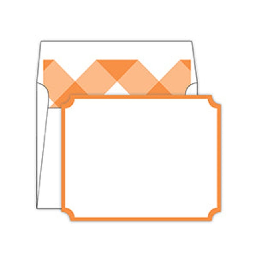 Notes & Pads Rosanne Beck | Orange With Buffalo Check Liner Die-Cut Social Set