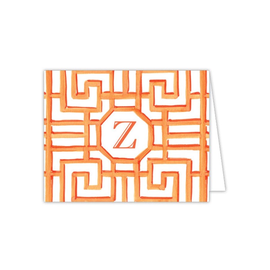 Monograms Rosanne Beck | Lattice Monogram Z Folded Note