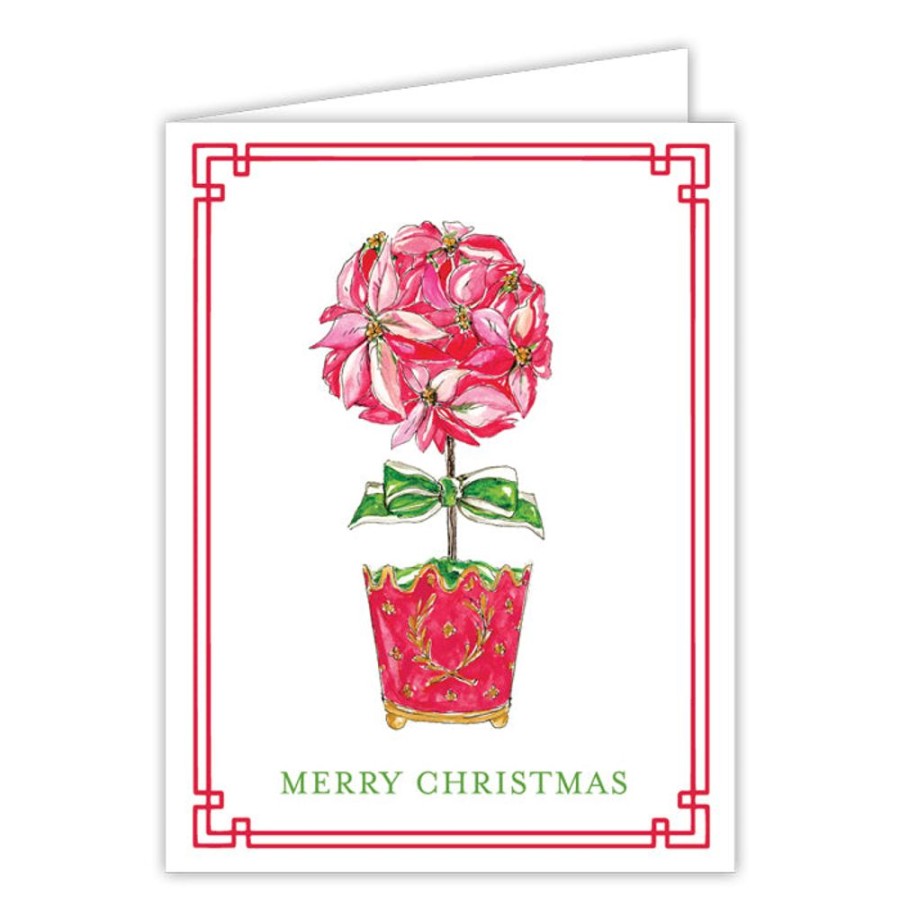 Seasonal Rosanne Beck | Poinsettia Topiary Greeting Card