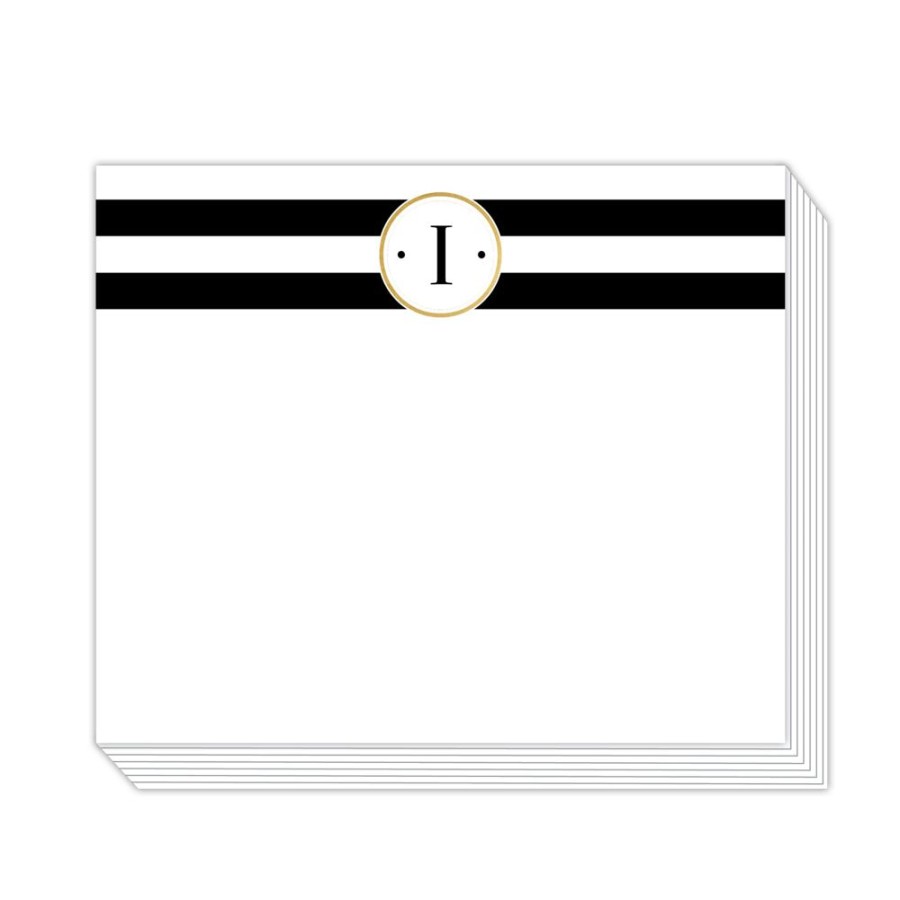 Monograms Rosanne Beck | Black Stripe I Notepad