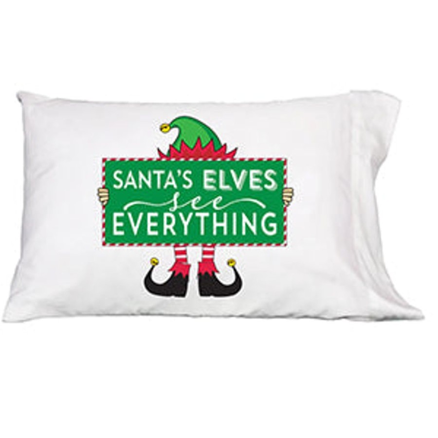 Seasonal Rosanne Beck | Santas Elves See Everything Pillowcase