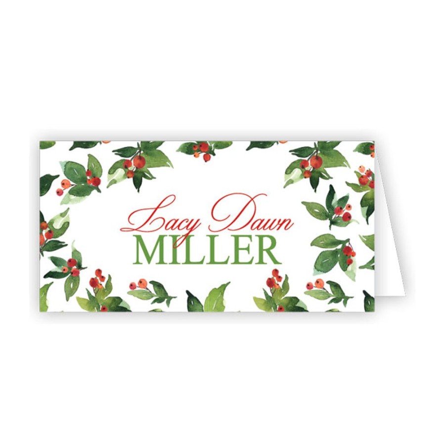 Seasonal Rosanne Beck | Holly Berries Place Card