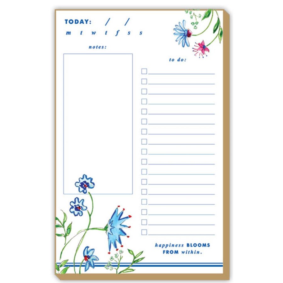 Notes & Pads Rosanne Beck | Mixed Floral Blue Luxe Large Pad