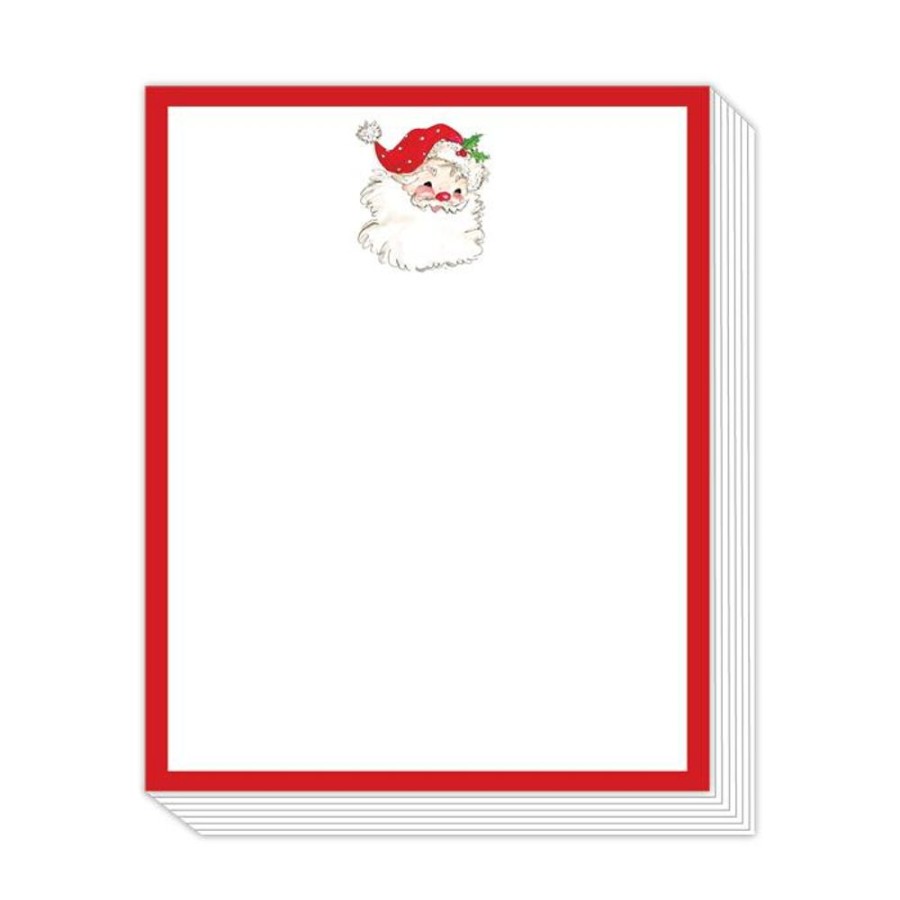 Notes & Pads Rosanne Beck | Handpainted Holly Jolly Santa Stack Pad