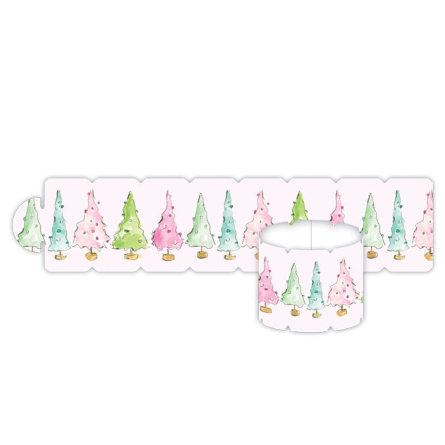 Seasonal Rosanne Beck | Pastel Holiday Trees Napkin Ring