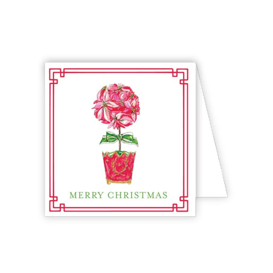 Seasonal Rosanne Beck | Holiday Poinsettia Topiary Enclosure Card