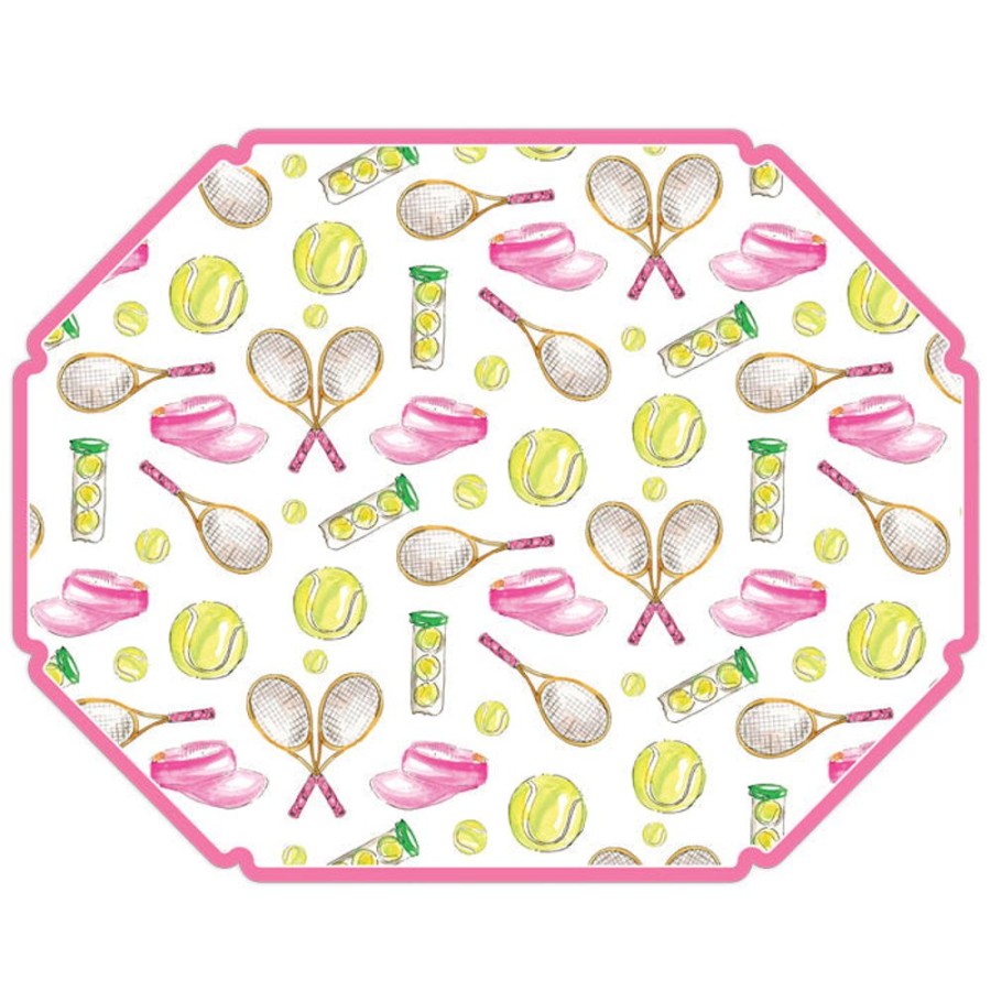 Home & Entertaining Rosanne Beck | Tennis Icons Pattern Posh Die-Cut Placemats