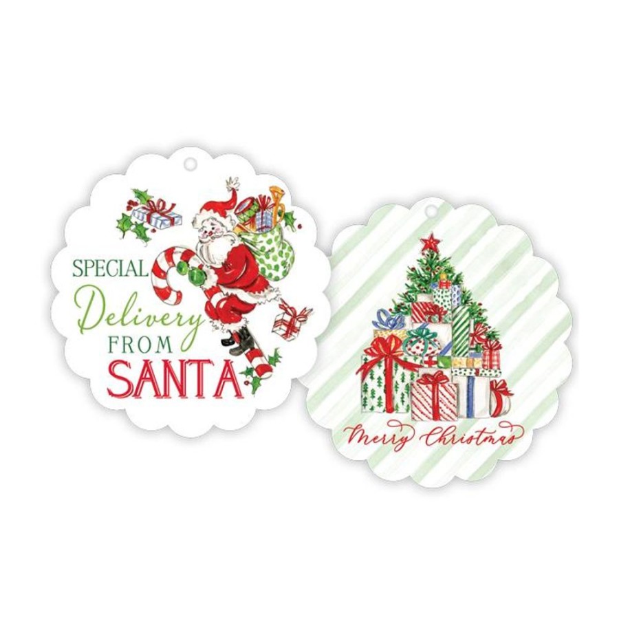 Invitations Rosanne Beck | Merry Christmas Presents/Special Delivery From Santa Scalloped Gift Tags