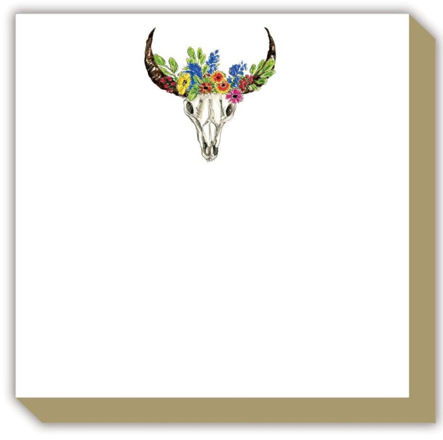 Notes & Pads Rosanne Beck | Wildflower Skull Luxe Notepad