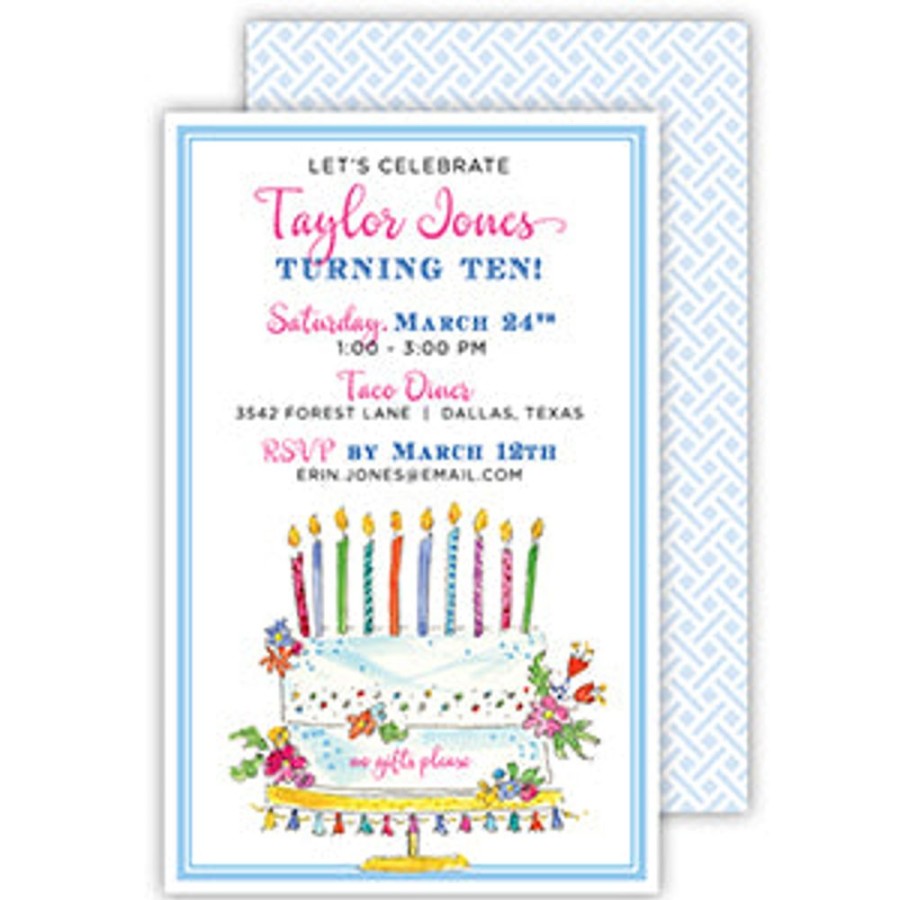 Invitations Rosanne Beck | Festive Birthday Cake Large Flat Invitation