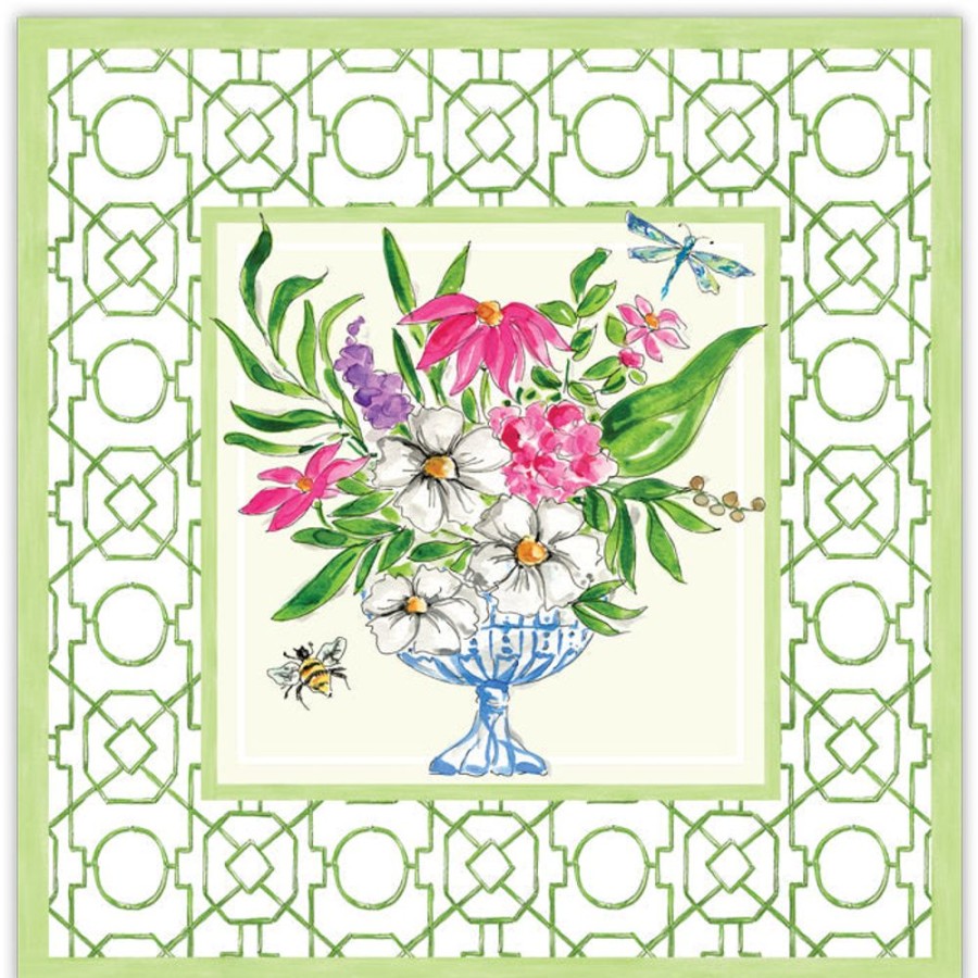 Home & Entertaining Rosanne Beck | Green Floral Arrangement Square Placemats