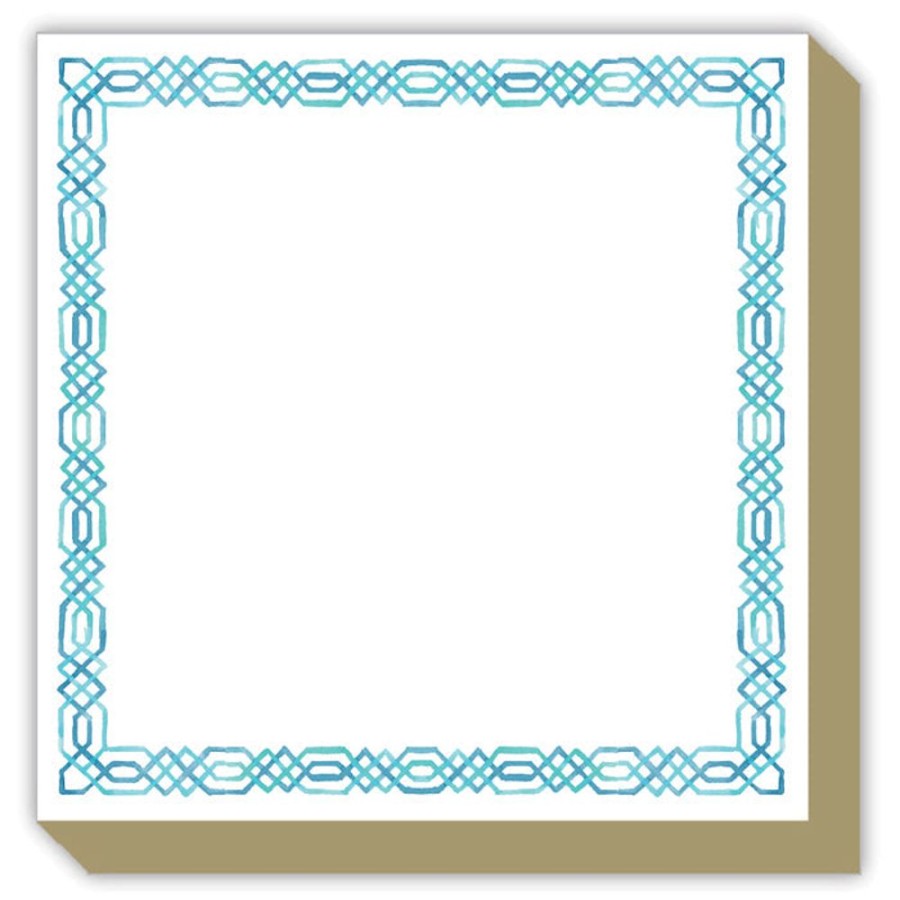 Notes & Pads Rosanne Beck | Turquoise Handpainted Interlocking Chain Luxe Notepad